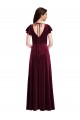 Fournisseurs de Bordeaux Trapèze Col V Velours Stretch Longue Robes demoiselle d'honneur / Robes de bal