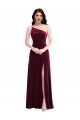 Fournisseurs de Bordeaux Trompette Velours Stretch Longue Robes demoiselle d'honneur / Robes de bal