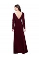 Fournisseurs de Bordeaux foncé Fourreau Col V Spandex Longue Robes demoiselle d'honneur / Robes de bal