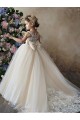 Fournisseurs de Champagne Princesse Tulle Dentelle Longue Robes de demoiselle d'honneur - fillette