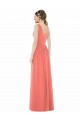 Fournisseurs de Corail Trapèze Col V Mousseline Longue Robes demoiselle d'honneur