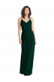 Fournisseurs de Evergreen Trapèze Col V Mousseline Longue Robes demoiselle d'honneur