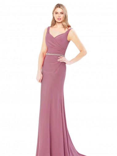 Fournisseurs de Fourreau Col Haut Mousseline Longue Robes demoiselle d'honneur / Robes de bal