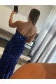 Fournisseurs de Fourreau Sans bretelle Balayage train Paillettes Velours Longue Robes de bal
