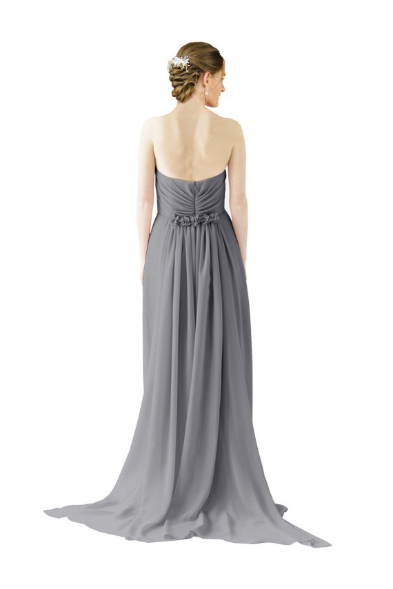 Fournisseurs de Gris ardoise Trapèze Mousseline Longue Robes demoiselle d'honneur