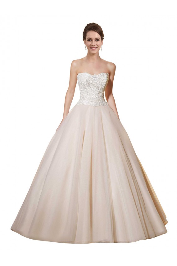 Fournisseurs de Ivoire & Champagne Princesse Tulle Dentelle Robes de mariée