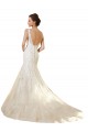 Fournisseurs de Ivoire & Champagne Sirène Col V Tulle Dentelle Robes de mariée