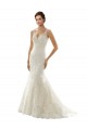 Fournisseurs de Ivoire & Champagne Sirène Col V Tulle Dentelle Robes de mariée