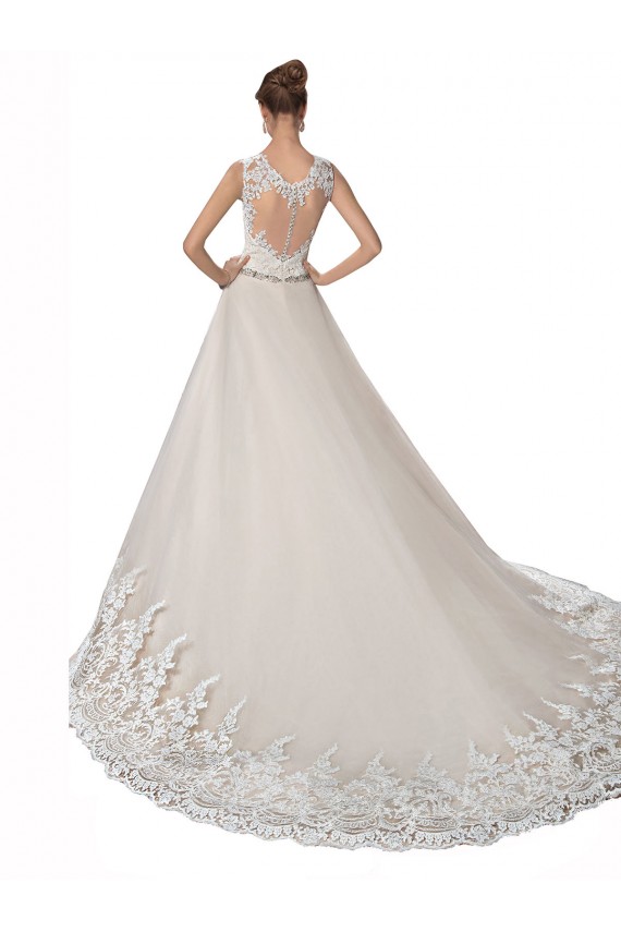 Fournisseurs de Ivoire & Champagne Trapèze Tulle Dentelle Robes de mariée