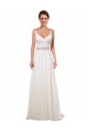 Fournisseurs de Ivoire Fourreau Col V Mousseline Classique Robes de mariée