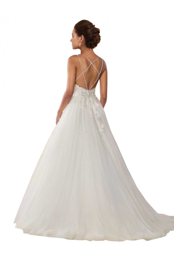 Fournisseurs de Ivoire Princesse Bretelles spaghetti Tulle Dentelle Boho Robes de mariée