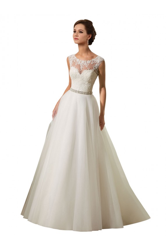 Fournisseurs de Ivoire Princesse Illusion Tulle Dentelle Robes de mariée