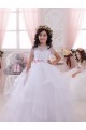 Fournisseurs de Ivoire Princesse Tulle Dentelle Longue Robes de demoiselle d'honneur - fillette