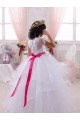 Fournisseurs de Ivoire Princesse Tulle Dentelle Longue Robes de demoiselle d'honneur - fillette