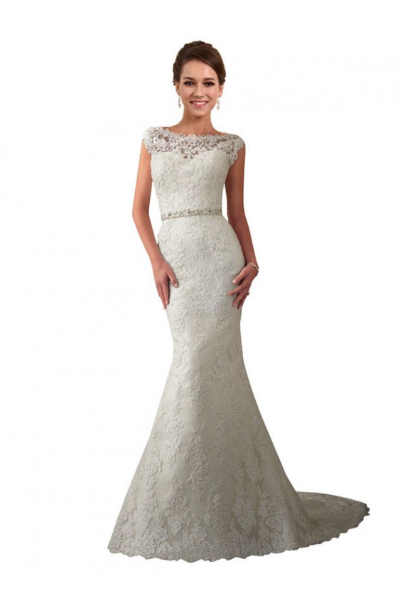 Fournisseurs de Ivoire Sirène Illusion Tulle Dentelle Robes de mariée