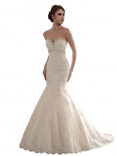 Fournisseurs de Ivoire Sirène Tulle Dentelle Classique Robes de mariée