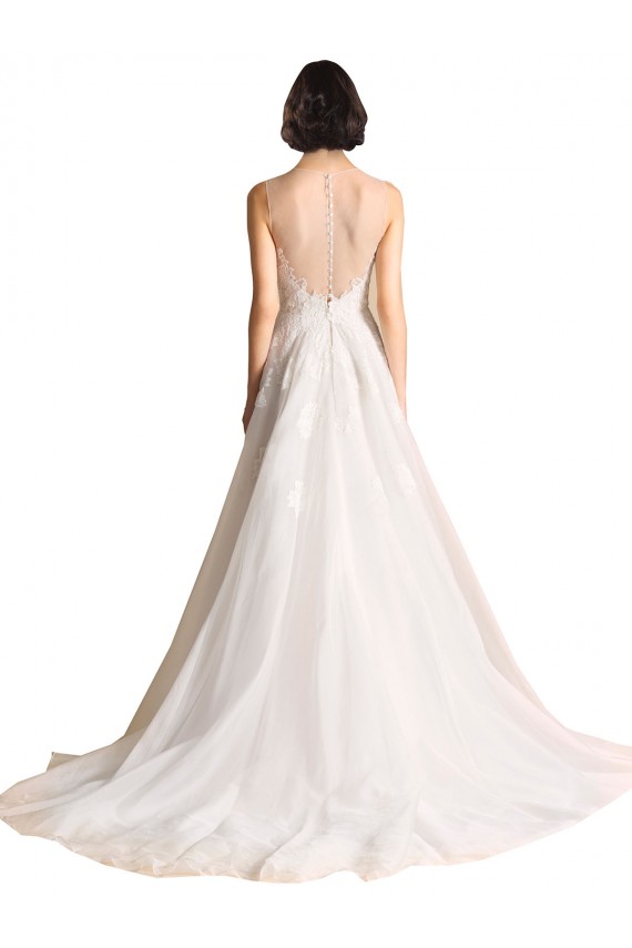 Fournisseurs de Ivoire Trapèze Illusion Tulle Robes de mariée
