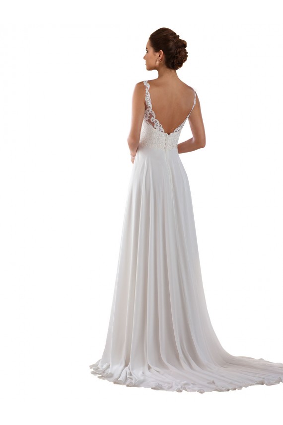 Fournisseurs de Ivoire Trapèze Mousseline Classique Boho Robes de mariée