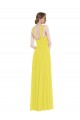 Fournisseurs de Jaune Trapèze Bretelles spaghetti Mousseline Longue Robes demoiselle d'honneur