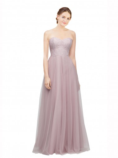 Fournisseurs de Light Lilac Trapèze Tulle Dentelle Longue Robes demoiselle d'honneur