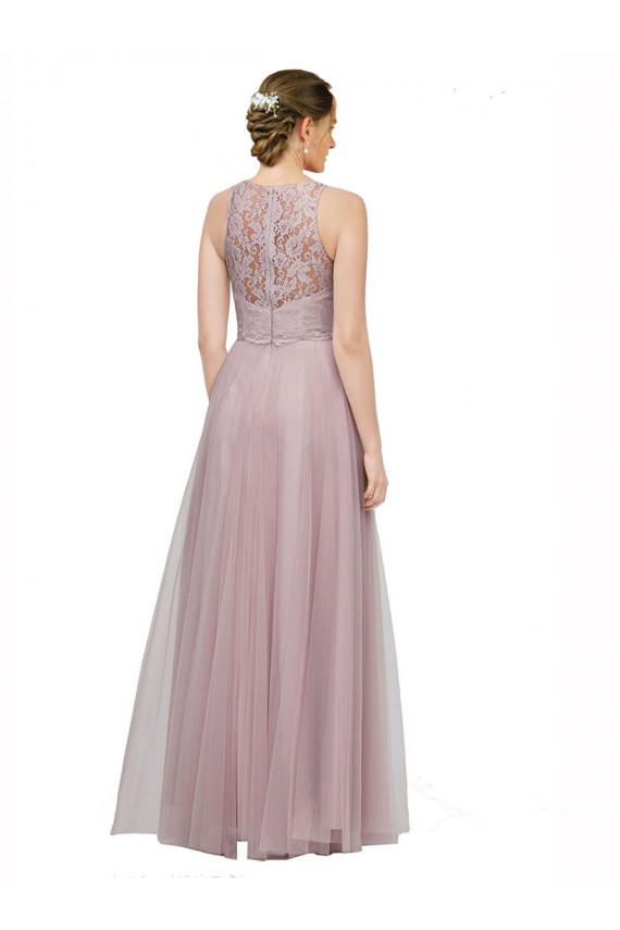 Fournisseurs de Light Lilac Trapèze Tulle Dentelle Longue Robes demoiselle d'honneur