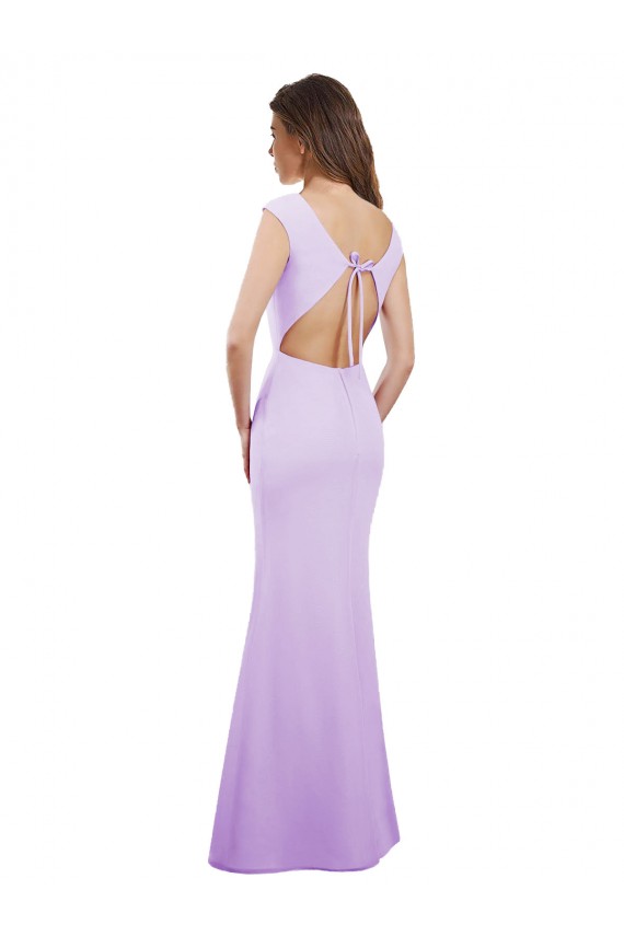Fournisseurs de Lilas Colonne Col rond Mousseline Longue Robes demoiselle d'honneur