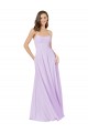 Fournisseurs de Lilas Trapèze Bretelles spaghetti Col Carré Mousseline Longue Robes demoiselle d'honneur