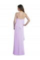Fournisseurs de Lilas Trapèze Bretelles spaghetti Scoop Mousseline Longue Robes demoiselle d'honneur