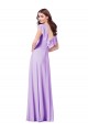 Fournisseurs de Lilas Trapèze Col V Mousseline Longue Robes demoiselle d'honneur