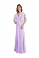 Fournisseurs de Lilas Trapèze Col V Mousseline Longue Robes demoiselle d'honneur