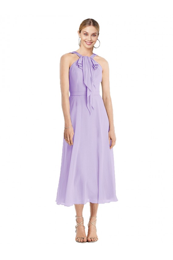 Fournisseurs de Lilas Trapèze Licou Mousseline Courte Robes demoiselle d'honneur / Robes de cocktail