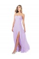 Fournisseurs de Lilas Trapèze Sans bretelle Mousseline Longue Robes demoiselle d'honneur