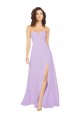 Fournisseurs de Lilas Trapèze Sans bretelle Mousseline Longue Robes demoiselle d'honneur