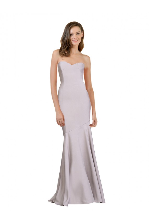 Fournisseurs de Lilas arctique Sirène Sans bretelle Crêpe Stretch Longue Robes demoiselle d'honneur / Robes de bal