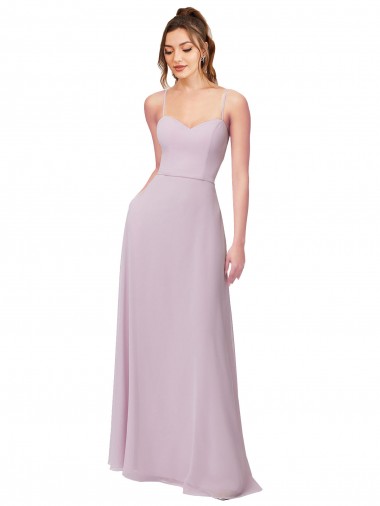 Fournisseurs de Lueur rose Trapèze Mousseline Longue Robes demoiselle d'honneur