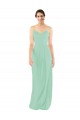 Fournisseurs de Menthe verte Fourreau Col V Mousseline Longue Robes demoiselle d'honneur