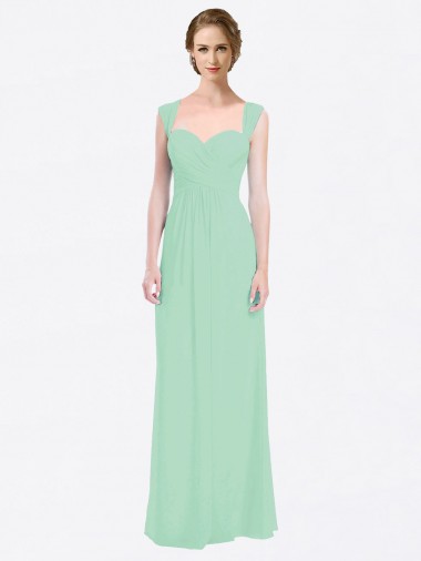 Fournisseurs de Menthe verte Trapèze Mousseline Longue Robes demoiselle d'honneur