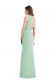 Fournisseurs de Menthe verte Trompette Col V Mousseline Longue Robes demoiselle d'honneur