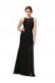 Fournisseurs de Noir Fourreau Col Haut Mousseline Dentelle Longue Robes demoiselle d'honneur