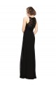 Fournisseurs de Noir Fourreau Col Haut Mousseline Dentelle Longue Robes demoiselle d'honneur