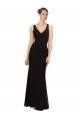 Fournisseurs de Noir Fourreau Col V Mousseline Longue Robes demoiselle d'honneur