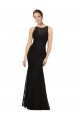 Fournisseurs de Noir Fourreau Col bijou Dentelle Longue Robes demoiselle d'honneur