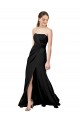 Fournisseurs de Noir Fourreau Sans bretelle Crêpe Stretch Longue Formelles Robes demoiselle d'honneur / Robes de soirée / Robes de bal