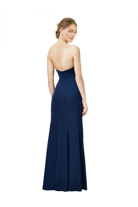 Fournisseurs de Noir Fourreau Sans bretelle Crêpe Stretch Longue Formelles Robes demoiselle d'honneur / Robes de soirée / Robes de bal