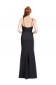 Fournisseurs de Noir Sirène Bretelles spaghetti Col V Crêpe Stretch Longue Robes demoiselle d'honneur / Robes de bal