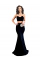 Fournisseurs de Noir Sirène Col Haut Crêpe Stretch Longue Formelles Robes demoiselle d'honneur / Robes de soirée / Robes de bal