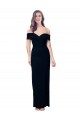 Fournisseurs de Noir Sirène Épaule Dénudée Crêpe Stretch Longue Formelles Robes demoiselle d'honneur / Robes de soirée / Robes de bal