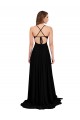 Fournisseurs de Noir Trapèze Col V Spandex Longue Formelles Robes demoiselle d'honneur / Robes de soirée / Robes de bal