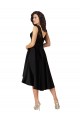 Fournisseurs de Noir Trapèze Illusion midi Satiné Dentelle Courte Asymétrique Robes demoiselle d'honneur / Robes de cocktail