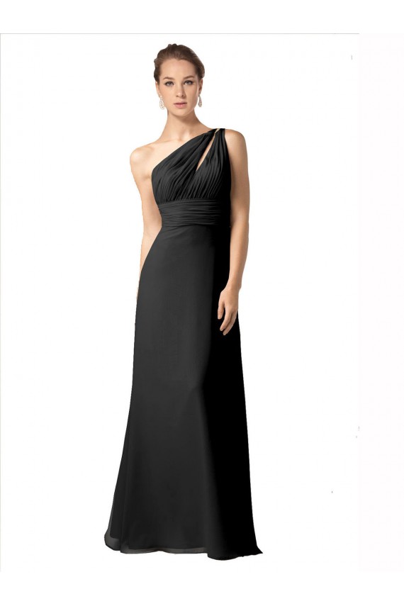 Fournisseurs de Noir Trapèze Mousseline Longue Robes demoiselle d'honneur